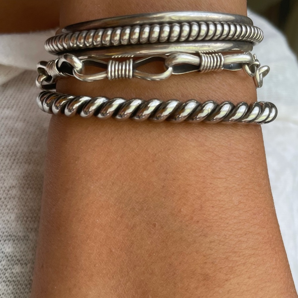 Heavy twisted steel cuff